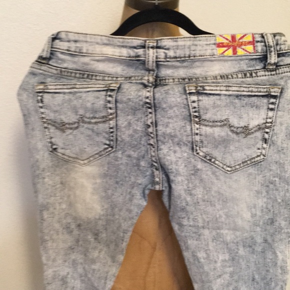 Stretchy Jean wash distressed skinny jeans - Picture 5 of 6